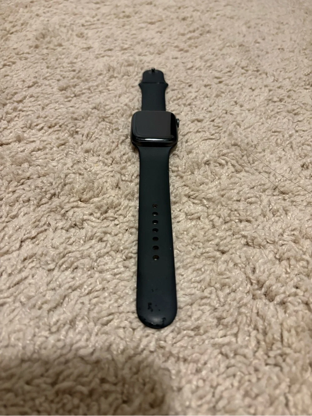 Apple Smartwatch with Black Silicone Band